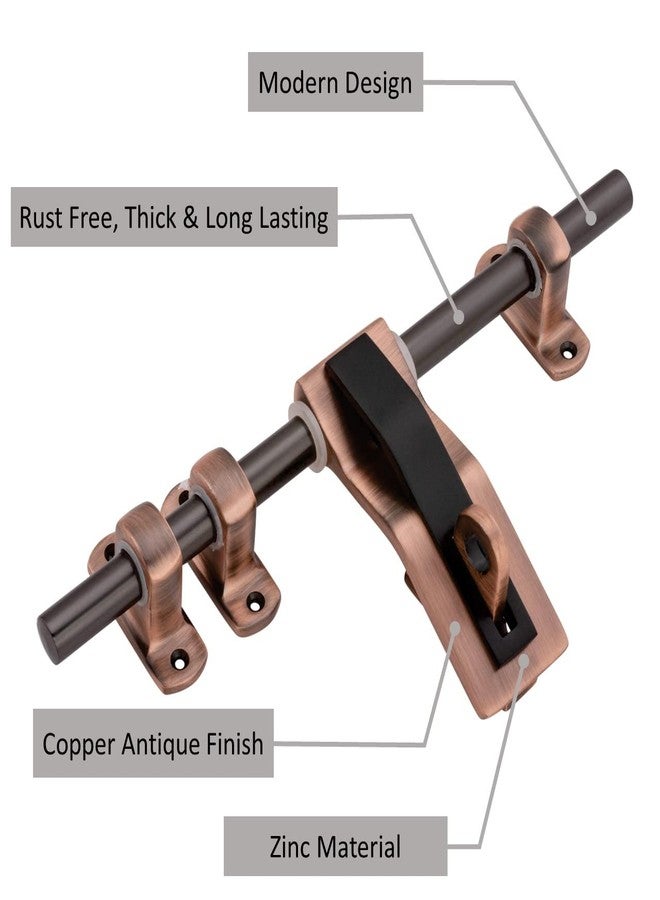 Atom Set of 2 Zinc Aldrop | 12 Inch Fancy Aldrop for Door Fittings Kit, Door Accessories | Copper Antique Finish (WZA006) - Image 4